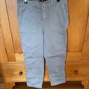 J. Crew Women's Cropped Vintage Straight Cargo Chinos in Light Gray